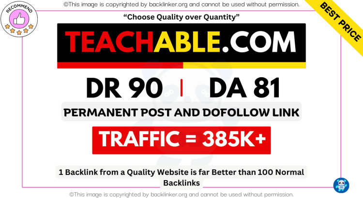 Guest Post on Teachable, Teachable.com DA 81 DR 90