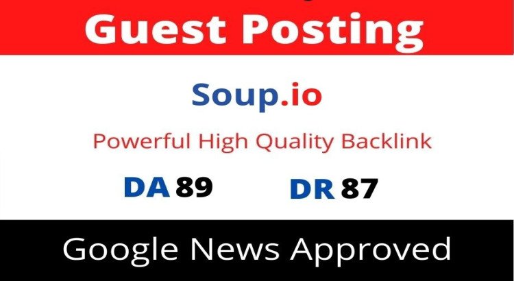 Guest Post on Google News Approved Soup, Soup.io DA 89