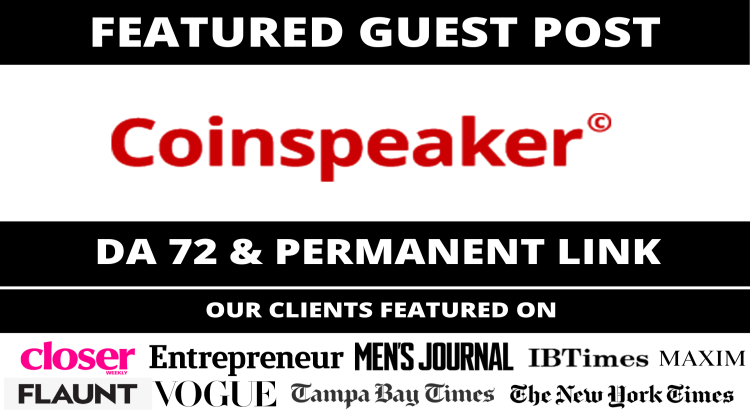 Crypto Guest Post on CoinSpeaker, Coinspeaker.com DA 72