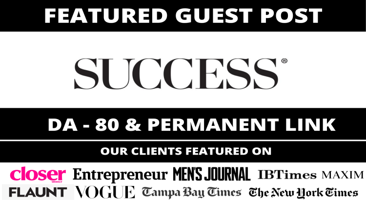 Guest Post in Success Magazine, Success.com DA 80